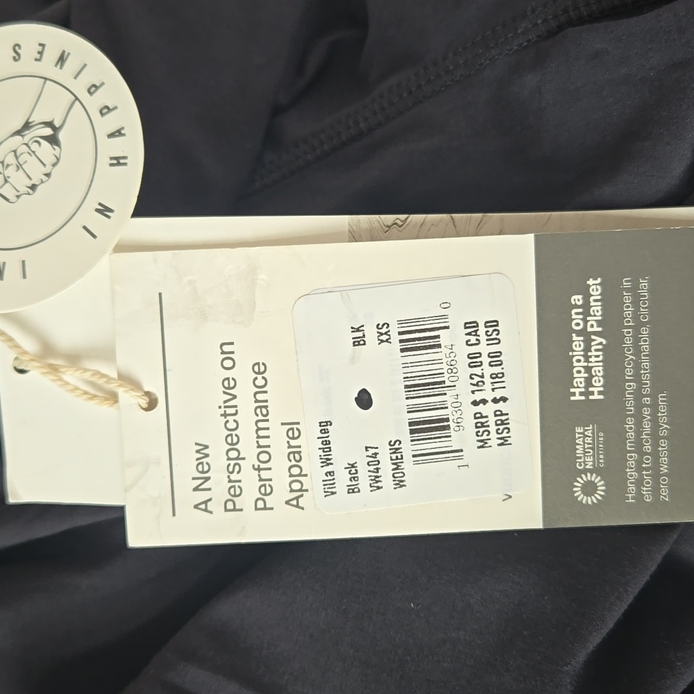NWT Vuori Villa Wideleg Black, XXS - Picture 3 of 7